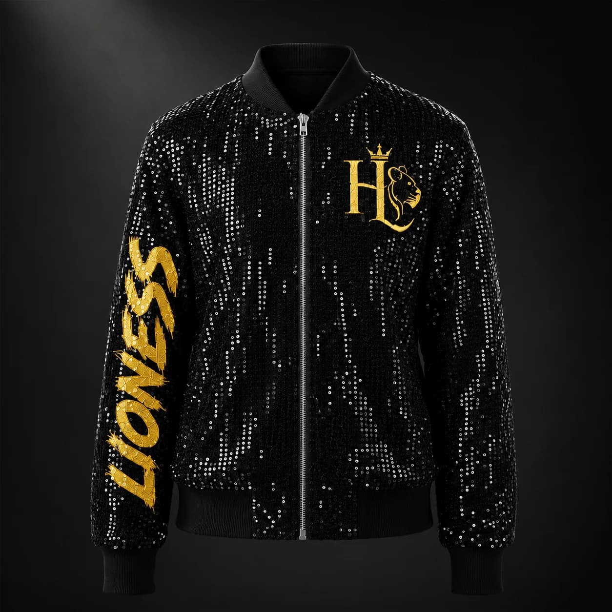The Lioness Power Jacket, Black Sequin
