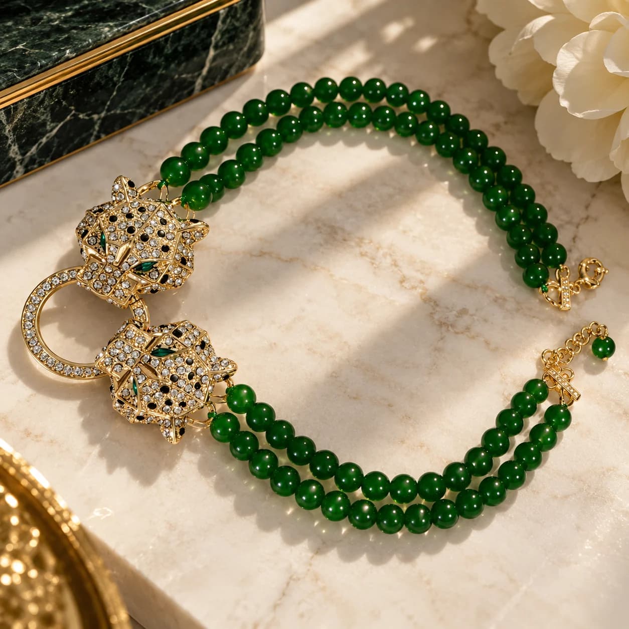 The Lioness Emerald Statement Necklace