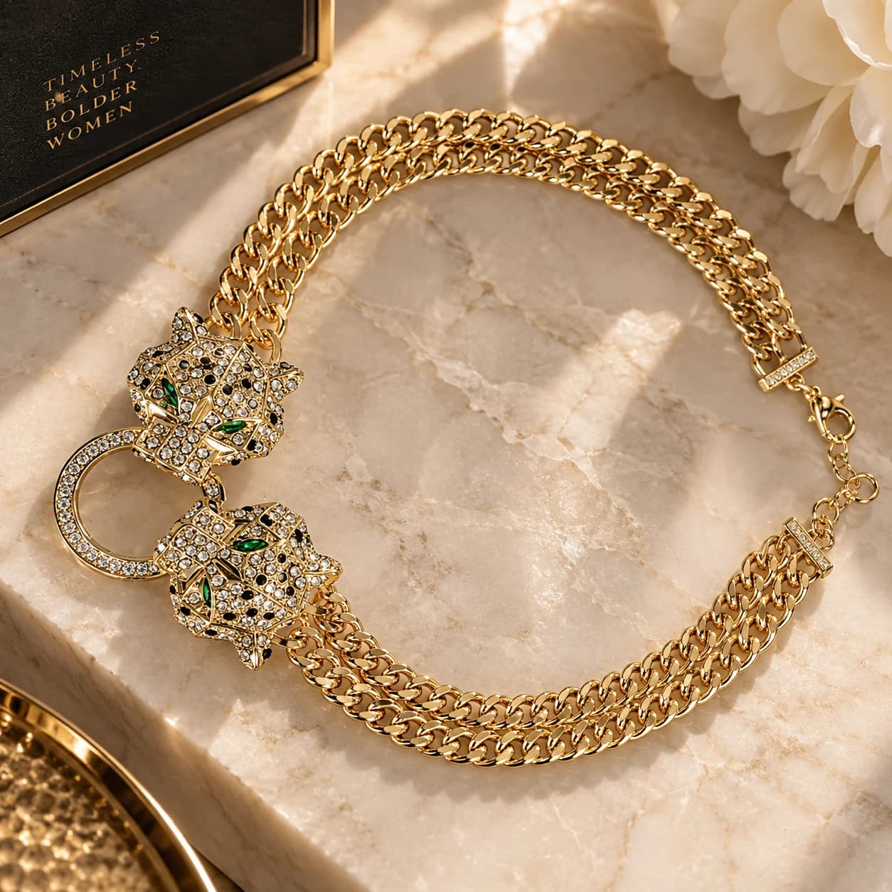 The Lioness Statement Necklace, Gold